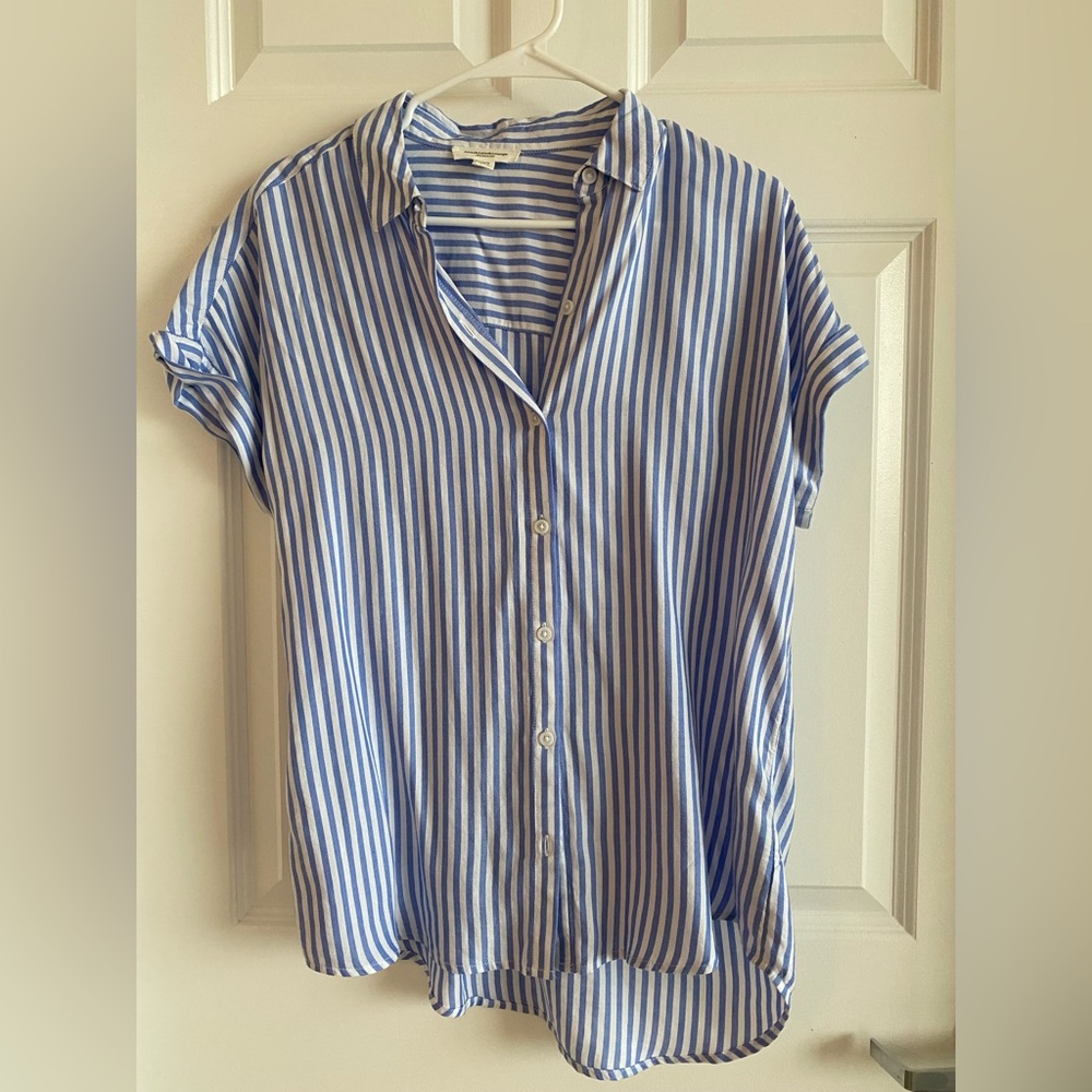 beachlunchlounge Blue and White Striped Blouse - Picture 6 of 8